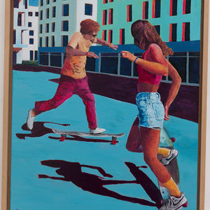 "Parades" est un tableau de CGP. Peinture acrylique sur toile de 65 cm x 50 cm + encadrement hêtre naturel.