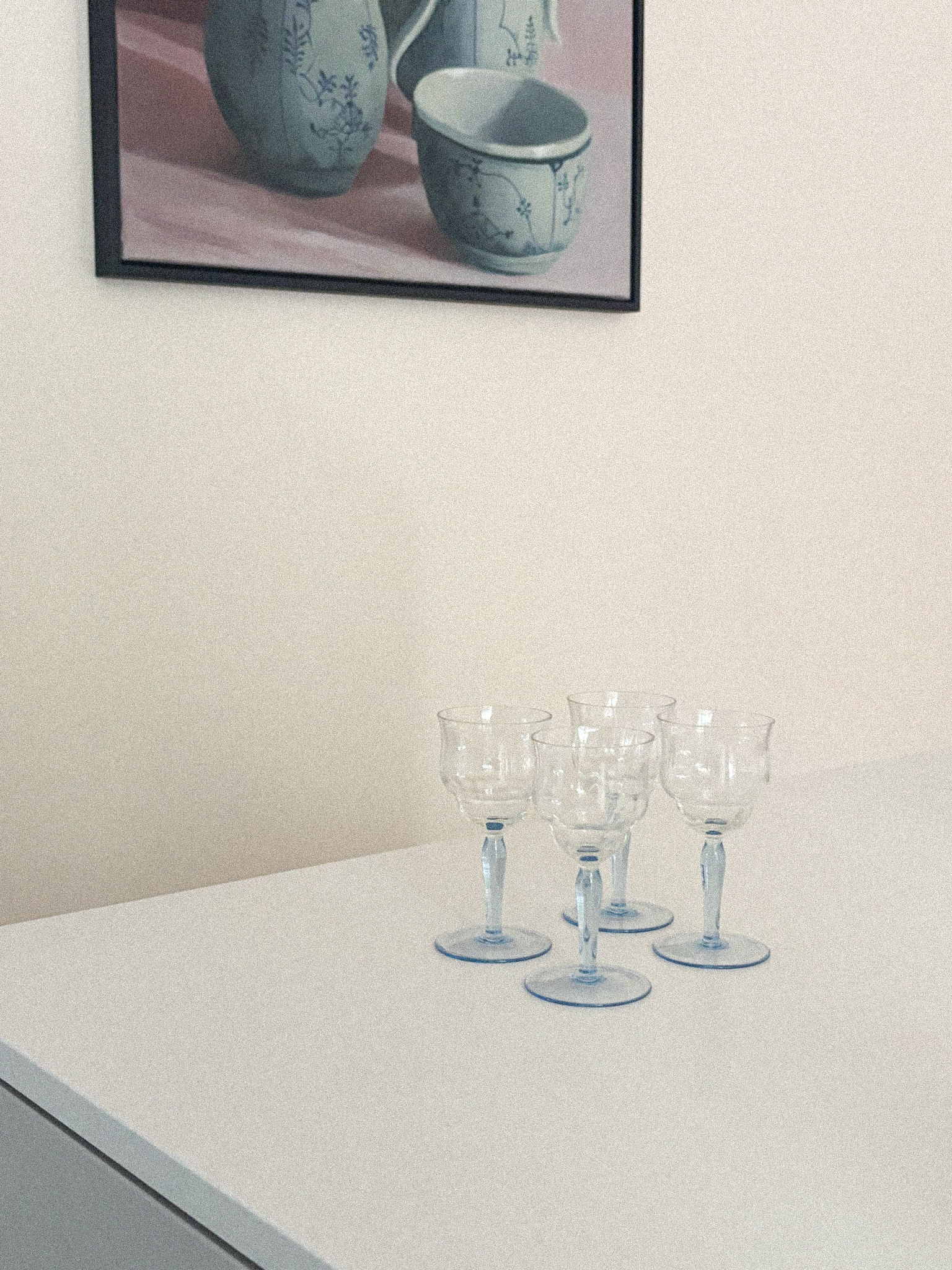 Wijnglas lichtblauw set/4