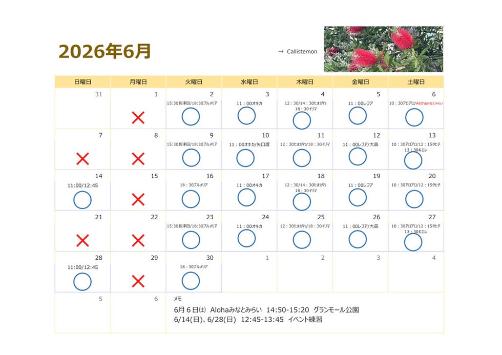 6月のスケジュール☔