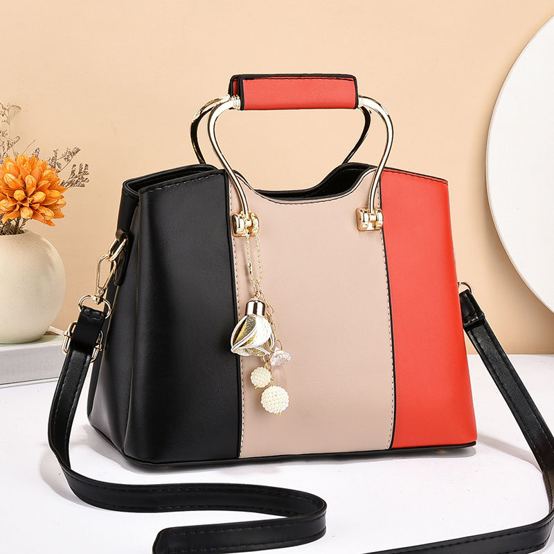 Miniature : Trendy Women's Bag 2024 New Personalized Color Block Handbag Simple and Versatil