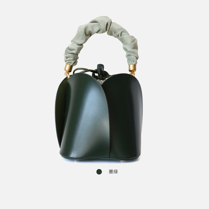 Thumbnail: 2023 New Flower Bucket Bag Cowhide Bag Niche Design Retro Single Shoulder Crossb