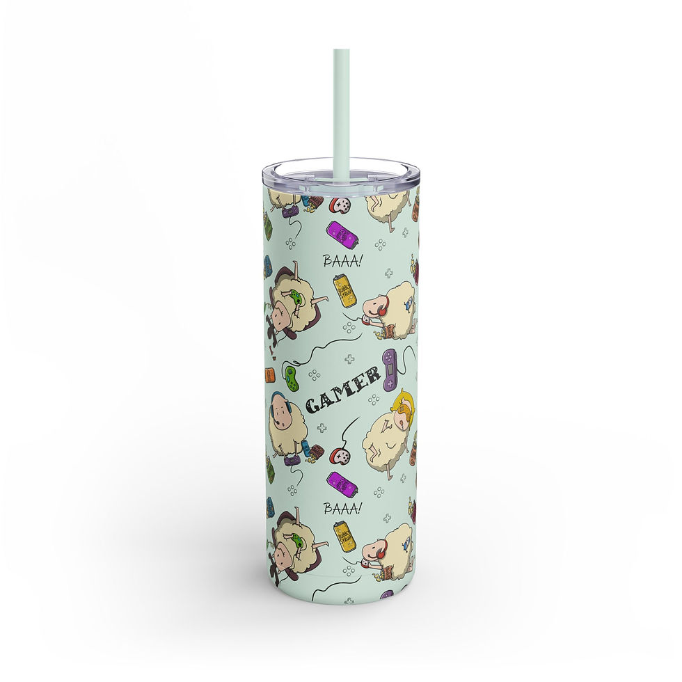 Thumbnail: Gamer Sheep | 20 oz Skinny Matte Tumbler (Multiple Colors)