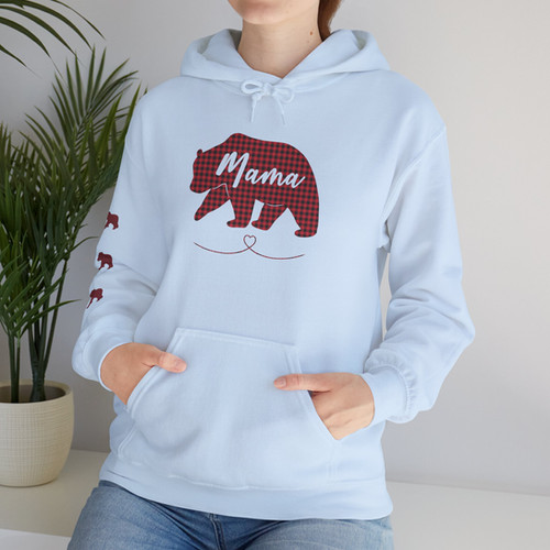 Mama Bear of 3 | Heavy Blend Hoodie | Ambrosia Rae Designs