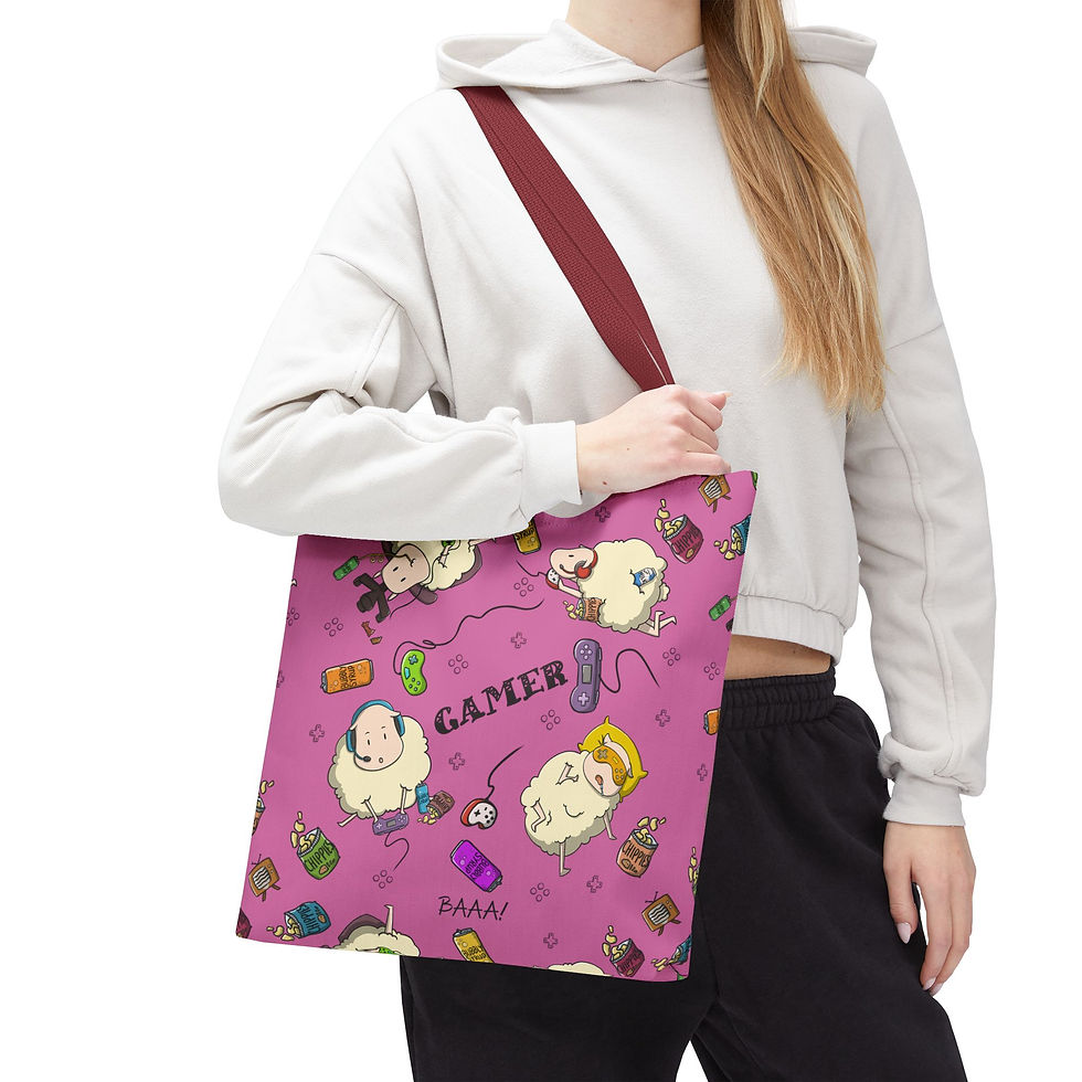 Thumbnail: Gamer Sheep | Tote Bag (Pink)