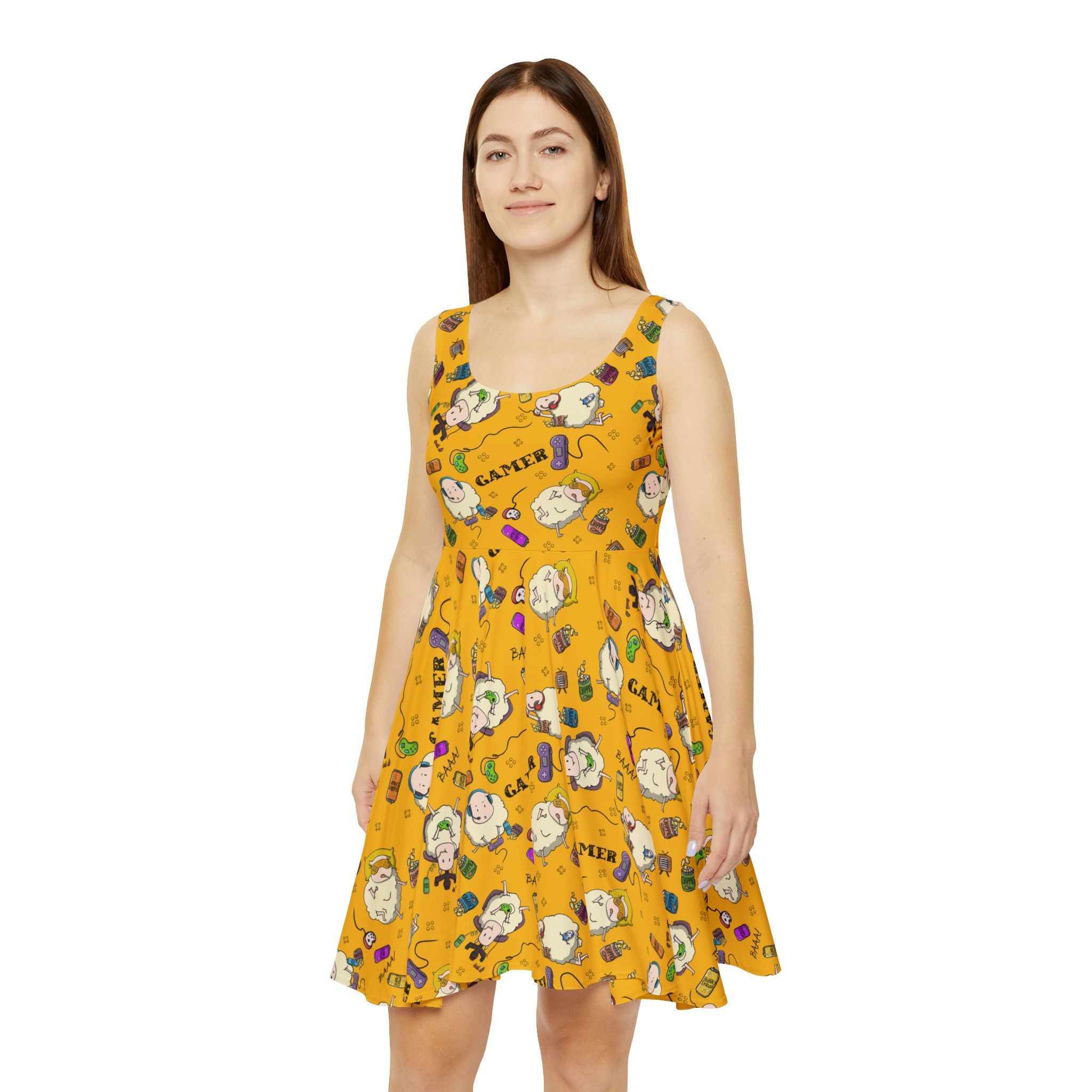 Gamer Sheep | Skater Dress (Yellow)