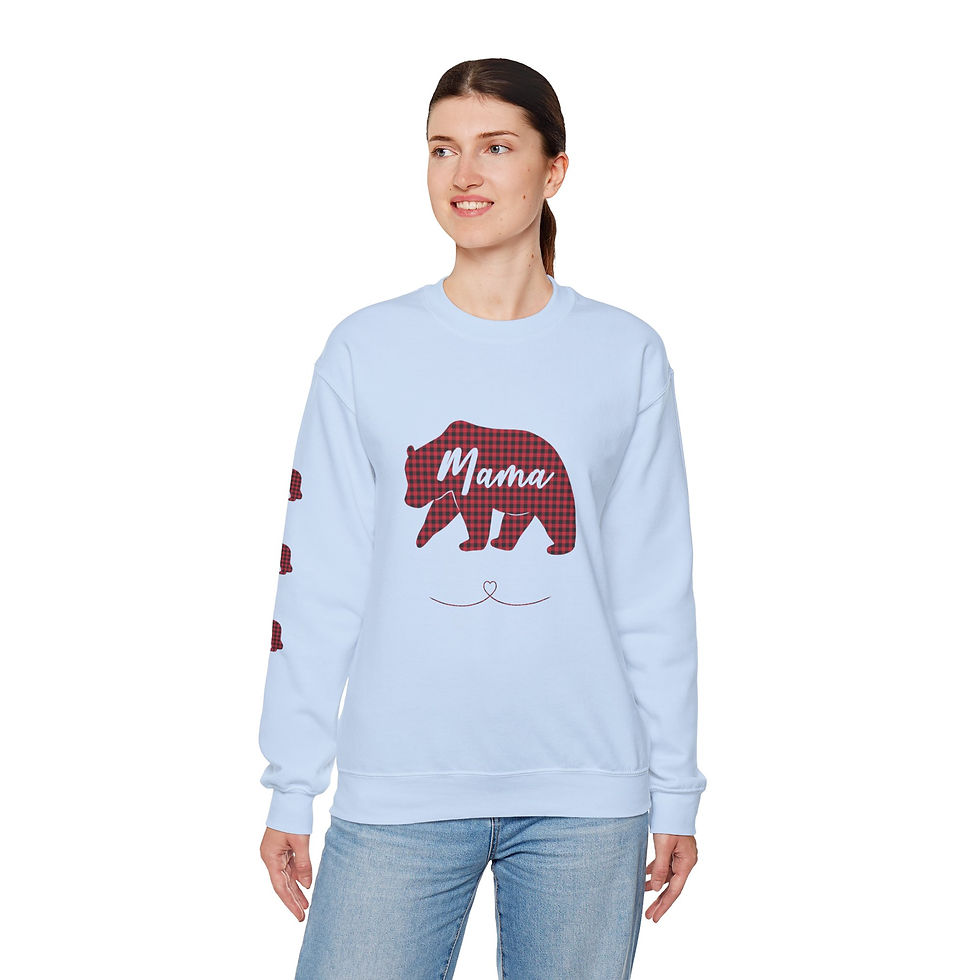 Thumbnail: Mama Bear of 3 | Heavy Blend Crewneck Sweatshirt