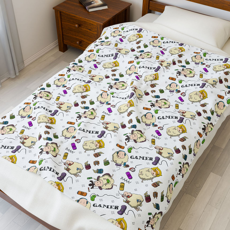 Thumbnail: Gamer Sheep | Velveteen Plush Blanket