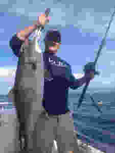 Bill Matthews Outdoors with a nice Amberjack in Maui