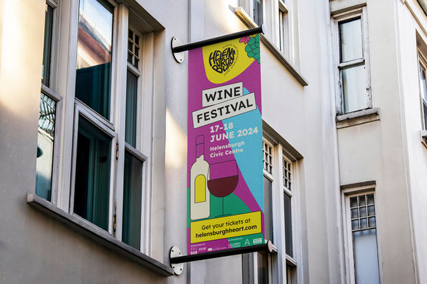 mock of banner on side of building