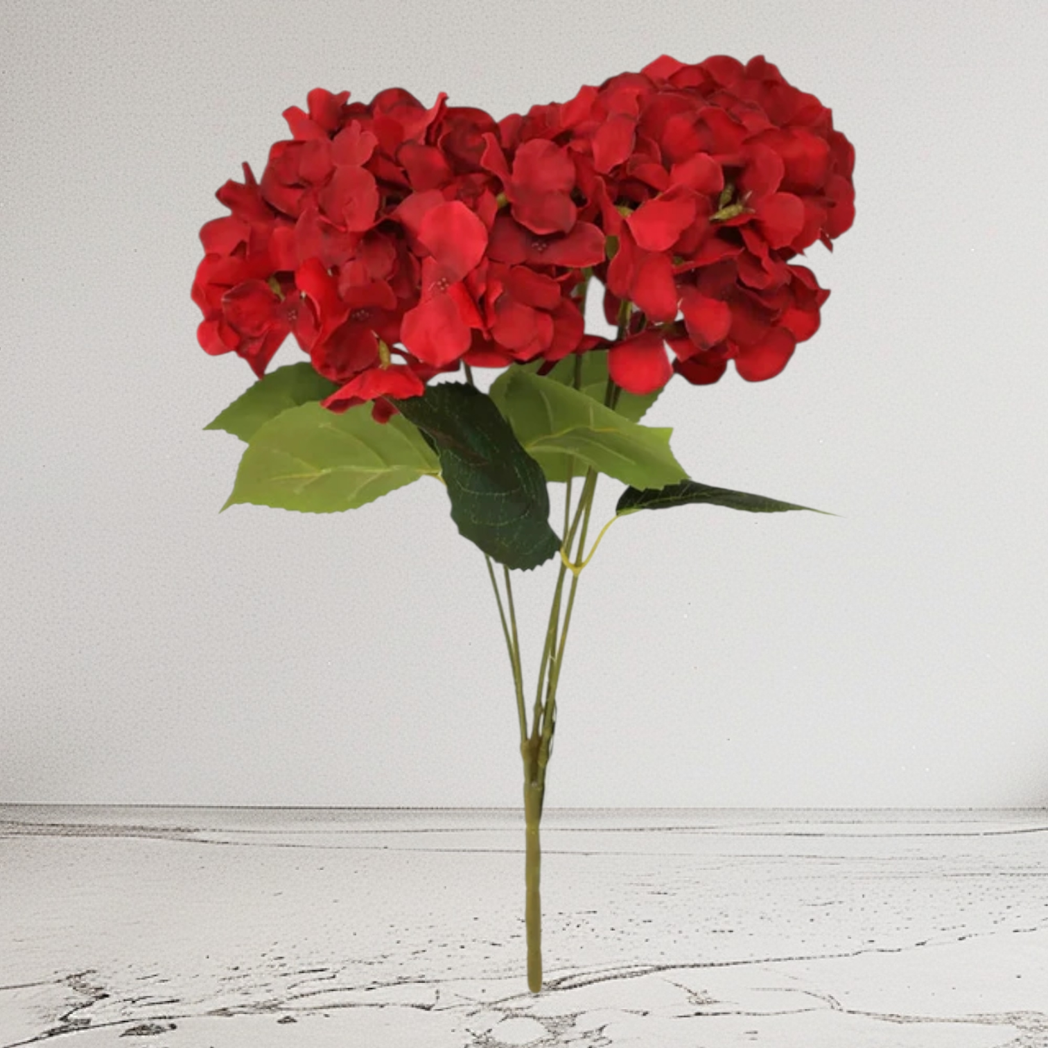 5 Stemmed Hydrangea Bunch Red 