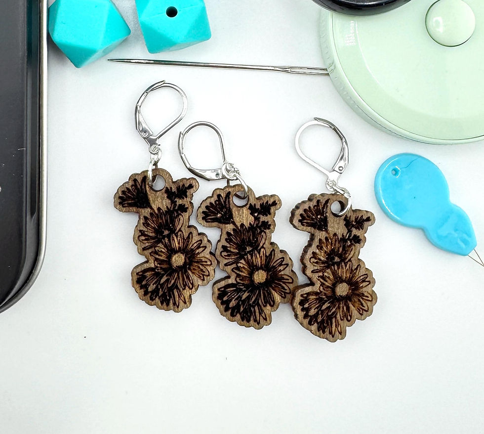 Thumbnail: Chamomile Engraved Notions Metal Tin Kit with Magnetic Needle Holder Knitting...