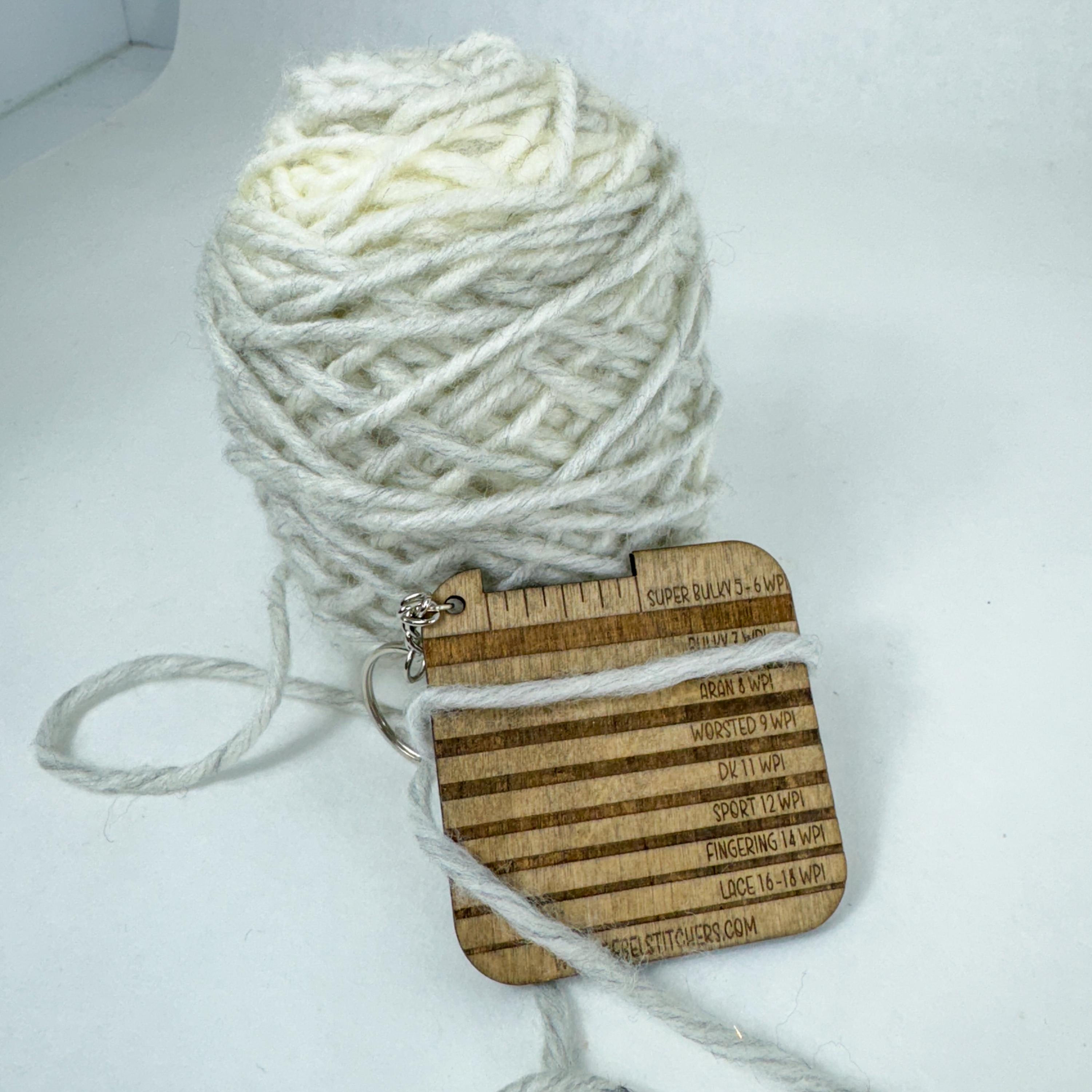 Handmade Yarn Weight and Wraps Per Inch (WPI) Gauge – Wood Keychain