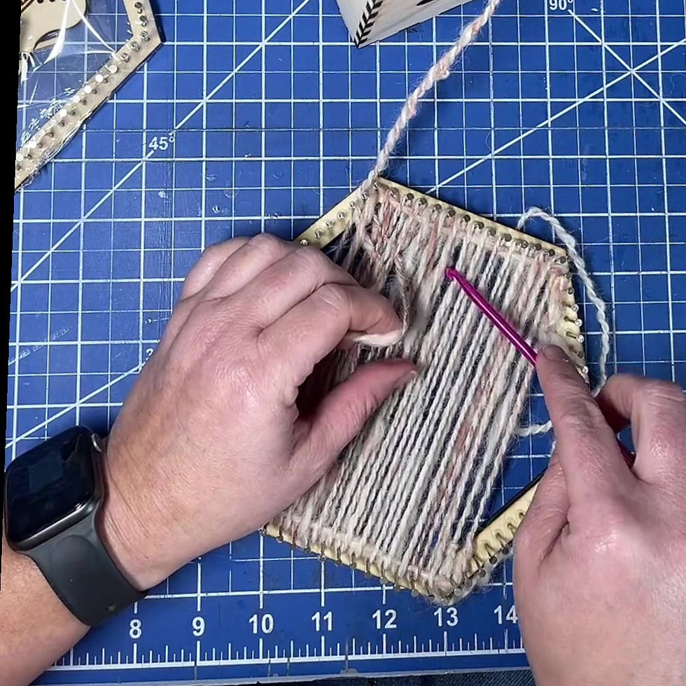 Thumbnail: Small - Handmade Hexagon Pin Loom Kit - Compact, Portable, & Beginner Friendly