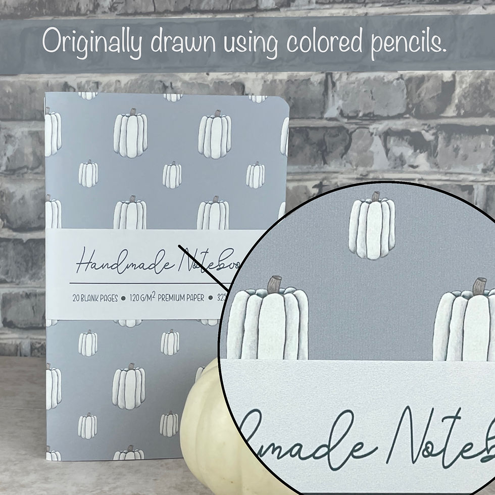 Thumbnail: Close-up of a handmade notebook cover originally drawn with colored pencils.