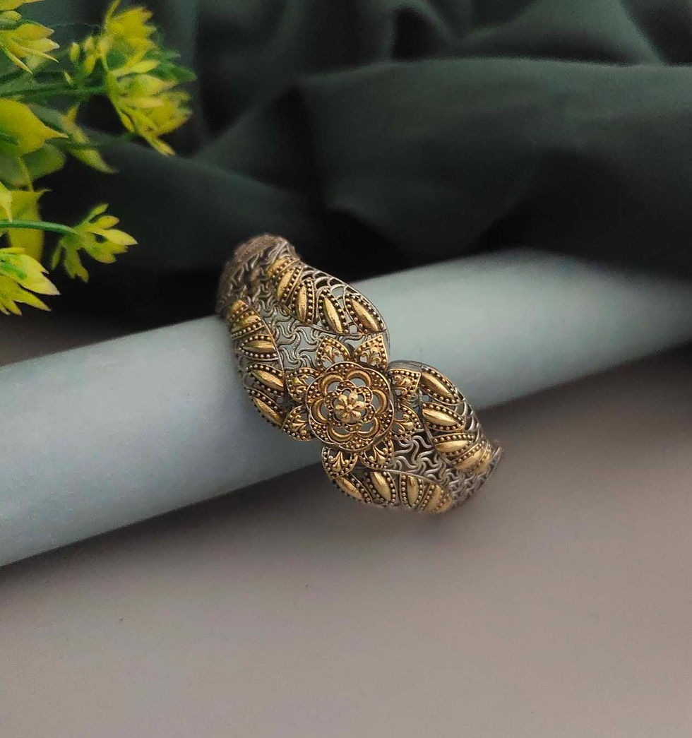 NYLA Silver Replica Two tone Openable Bangle