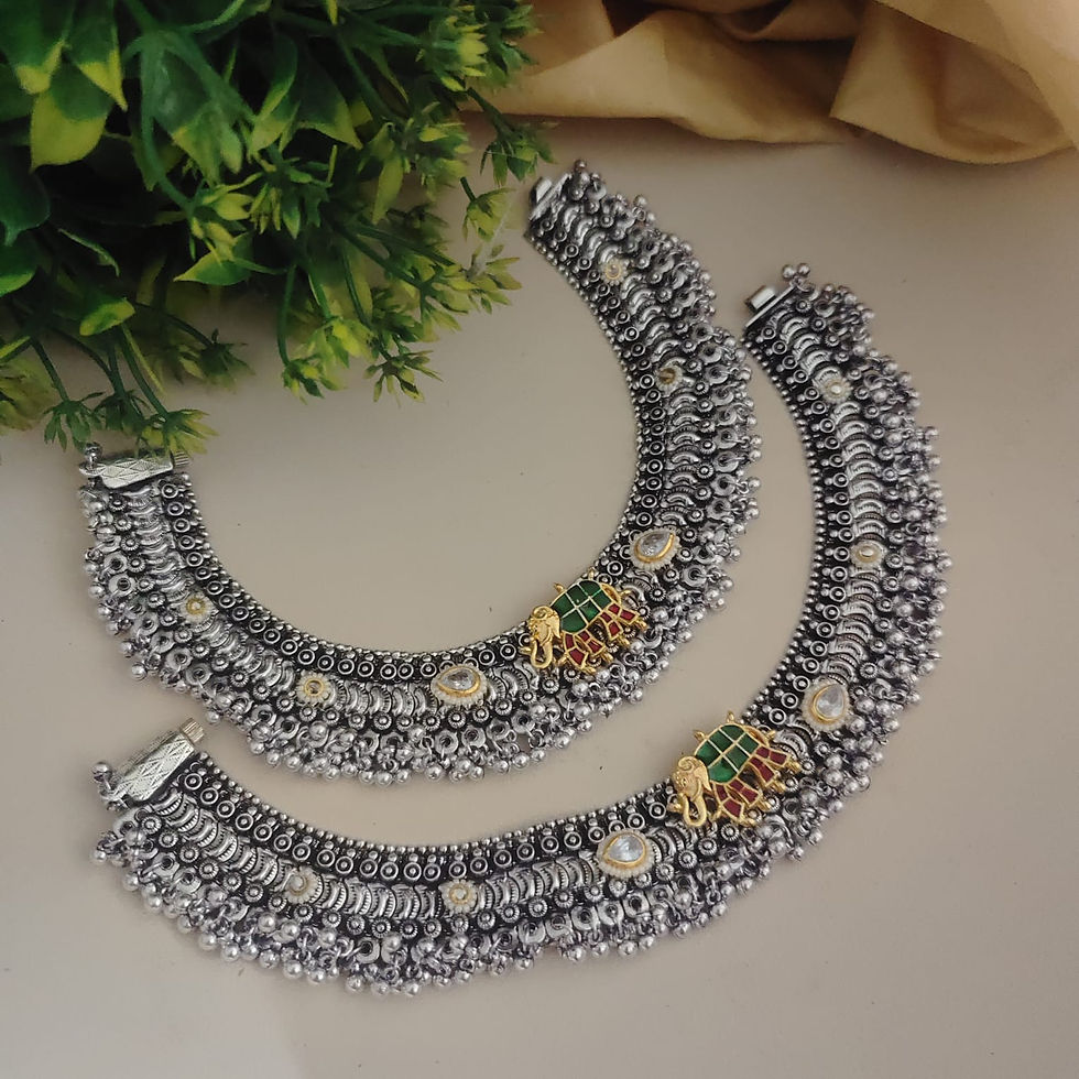 BINNA Oxidized Broad Fusion Anklets