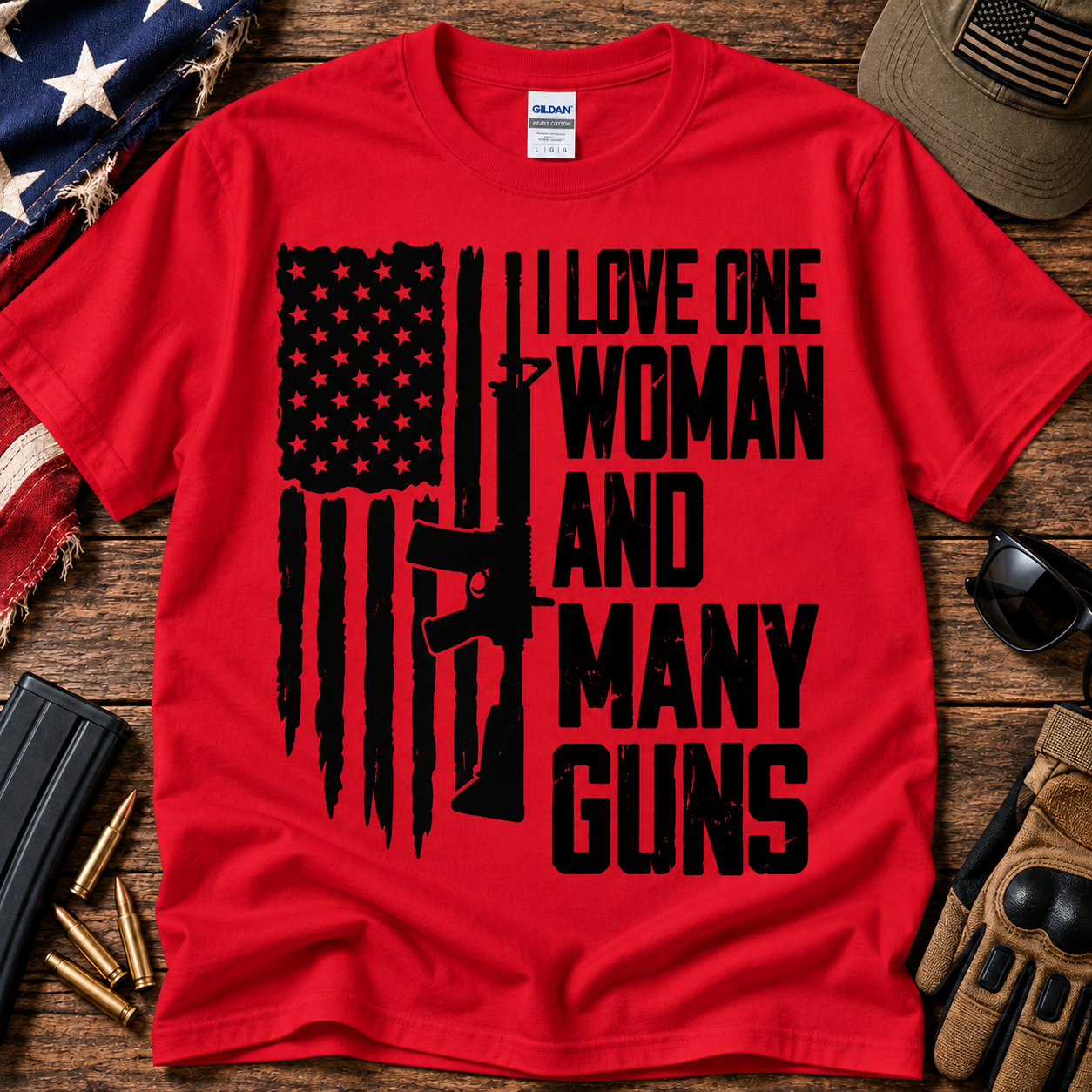 One Woman, Many Guns – Army T-Shirt
