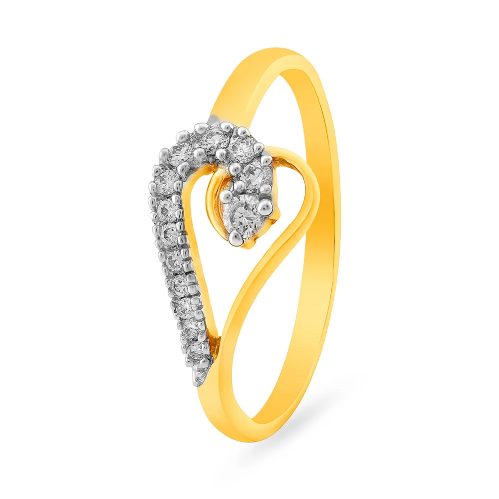 Slender Geometric Romantic Diamond Ring