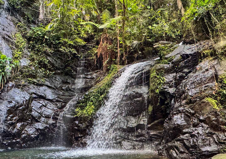 Three layered waterfall in Belize 