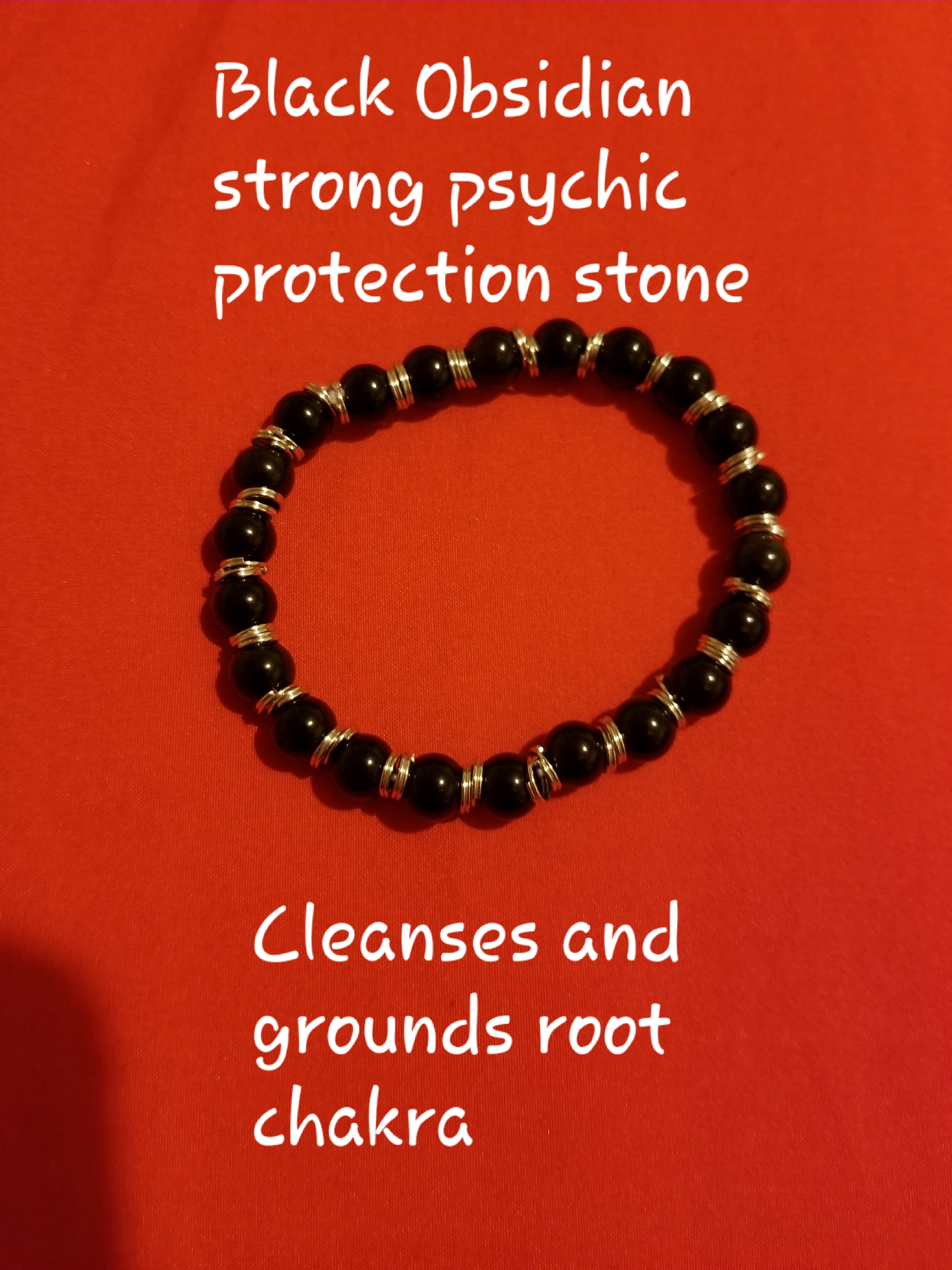 Energy Healing bracelet - Black Obsidian - custom made please email me