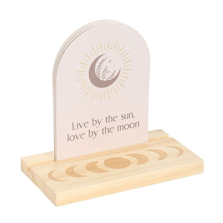 Thumbnail: Luna Moth Affirmation Cards with Wooden Stand