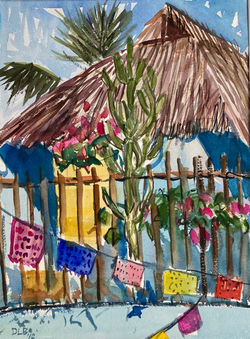 Thatched House with Papel Picado, 2015-2018