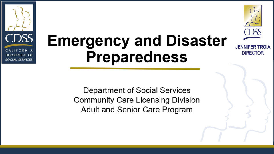 California Department of Social Services Emergency and Disaster Preparedness Guide