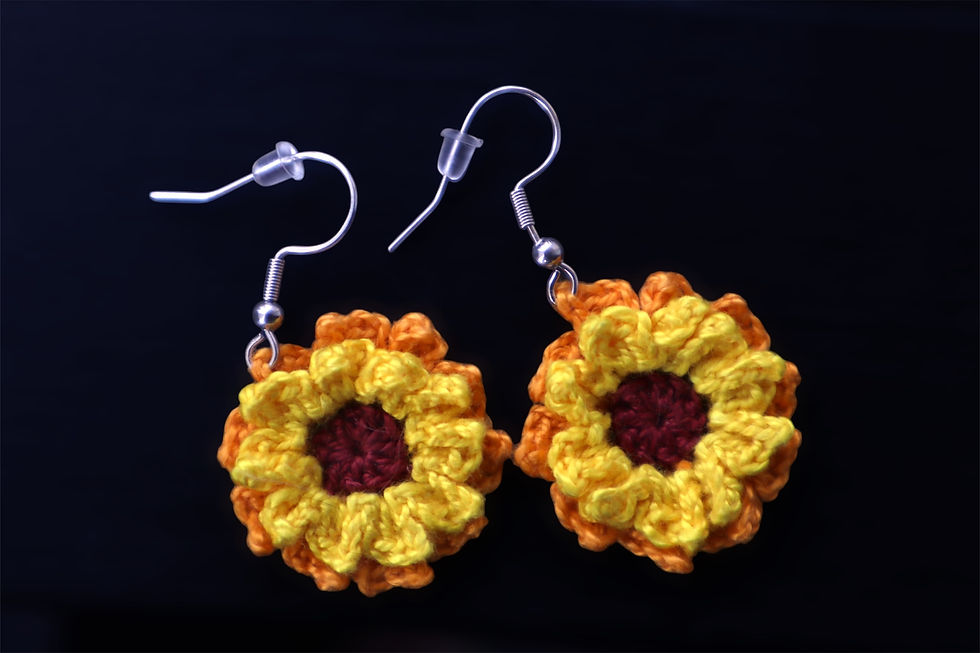 Miniatura: Brinco Flor 2 Camadas Base Anzol