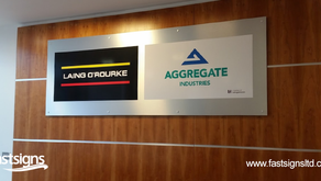 35 feet x 6 feet Illuminated sign for Aggregate Industries