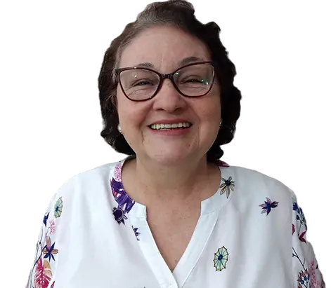 Professora Antônia de espanhol sorrindo