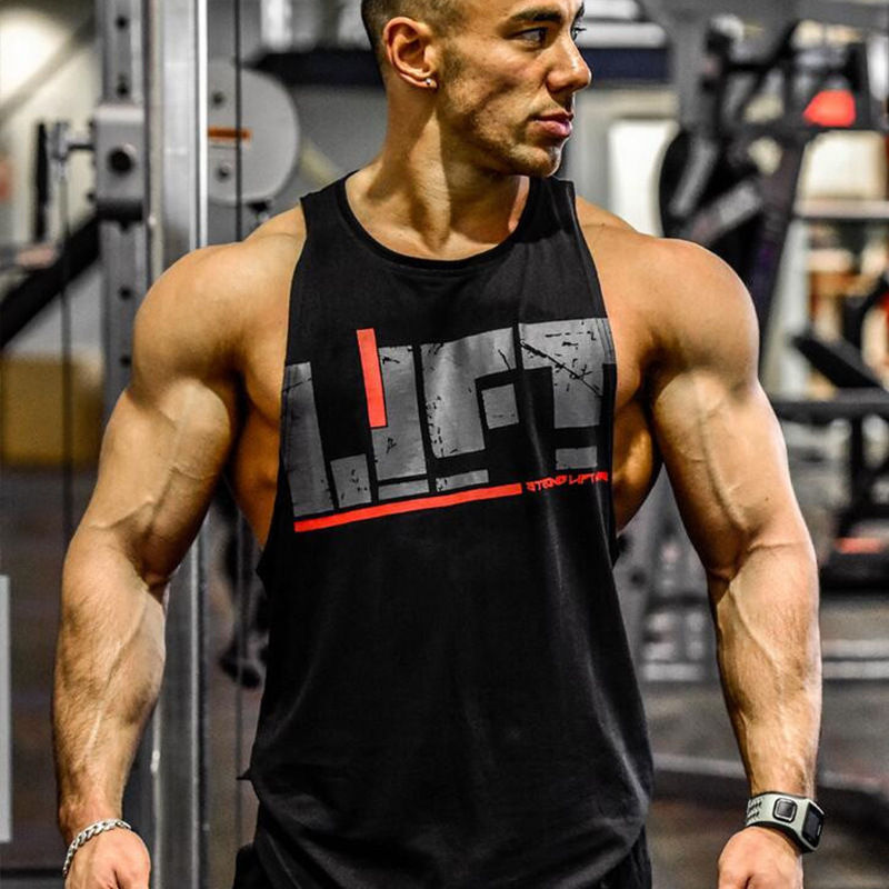 New Gym Sleeveless Clothing Men Bodybuilding and Fitness Tank Top Vest Sportswea