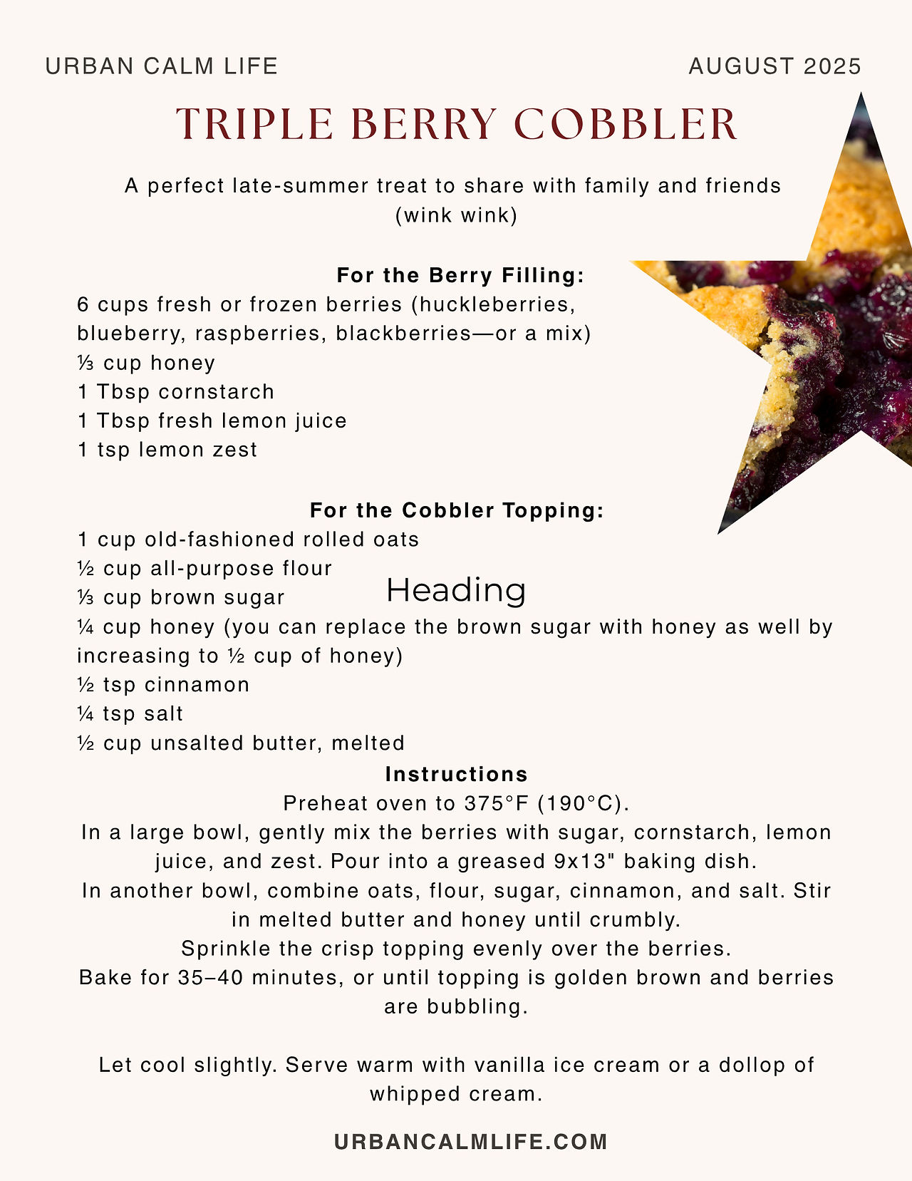 Triple Berry Cobbler Recipe