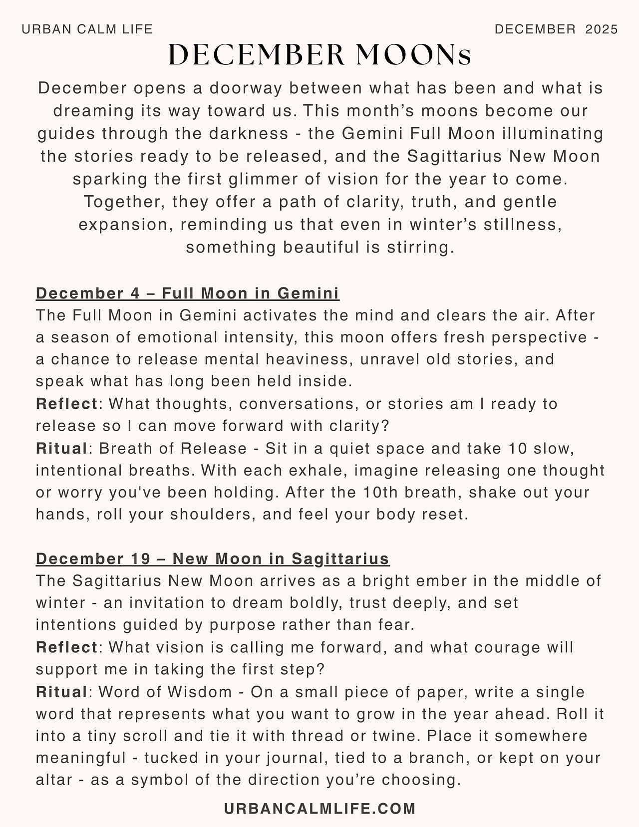 Urban Calm December 2025 Newsletter  4