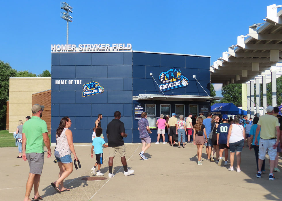 Entrance to Homer Stryker Field - Home of the Kalamazoo Growlers