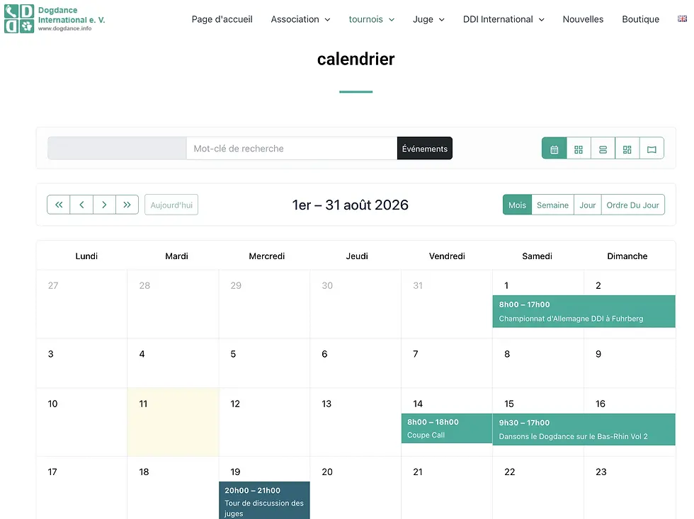 Calendrier des concours DogDance DDI
