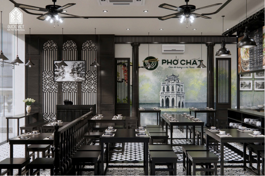 Thiết kế quán cafe phong cách Industrial cá tính với tường gạch trần và trần bê tông thô