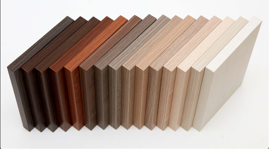 MDF phủ Melamine với bề mặt đa dạng vân gỗ và màu sắc, phù hợp nhiều phong cách nội thất (Ảnh: Sưu tầm)