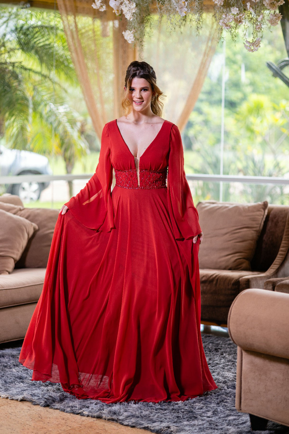 Vestido Longo Terracota Goretch