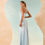Miniatura: Vestido Shiloh liso azul serenity nula manga