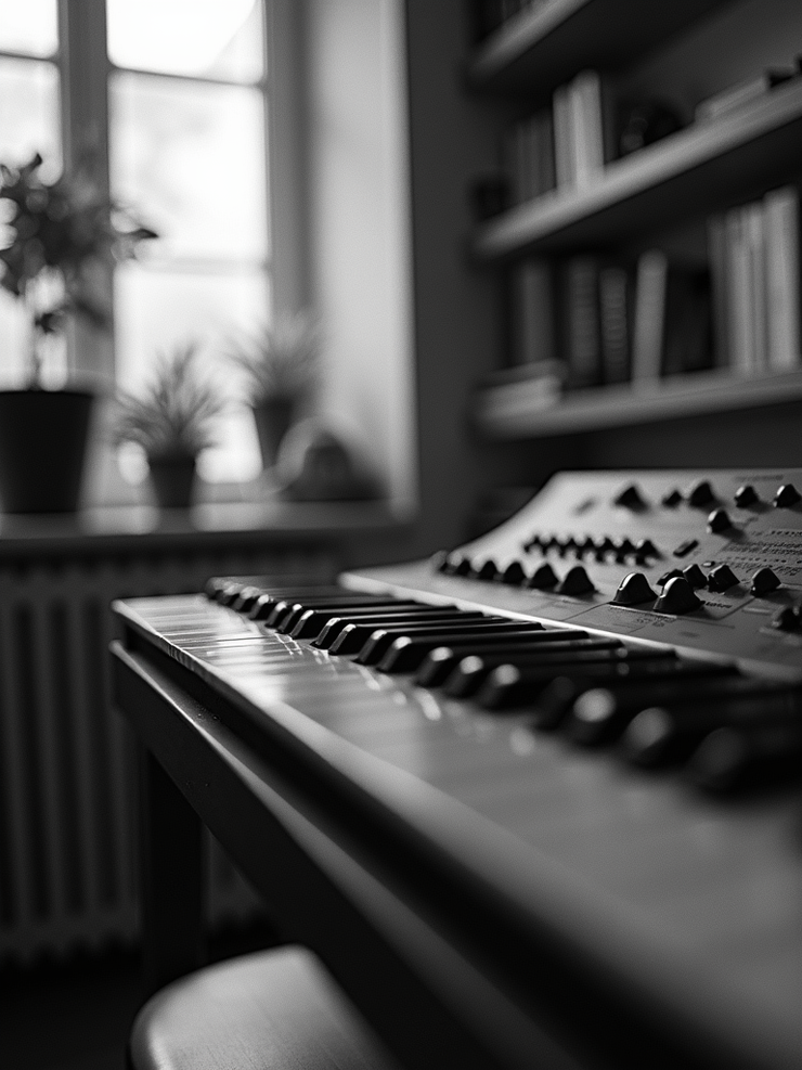 Digital audio synthesizer waveform interface detail.