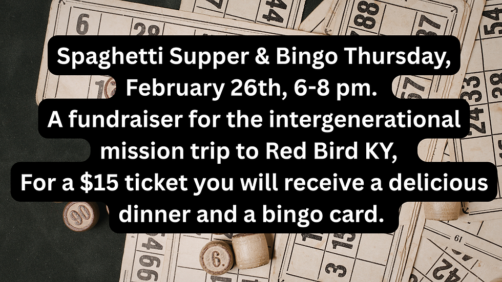 Mission Trip Fundraiser Dinner on 2/26 at 6 p.m.