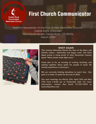 First Church Communicator for March 2023 Newsletter