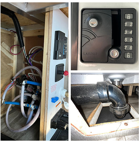 RV plumbing water supply system, RV plumbing, RV door lock