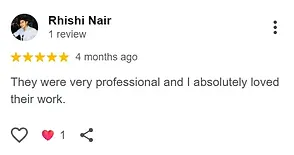 google review from Rhishi