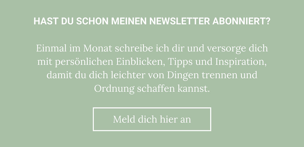 Link zum Newsletter von AUFGERÄUMT LEBEN