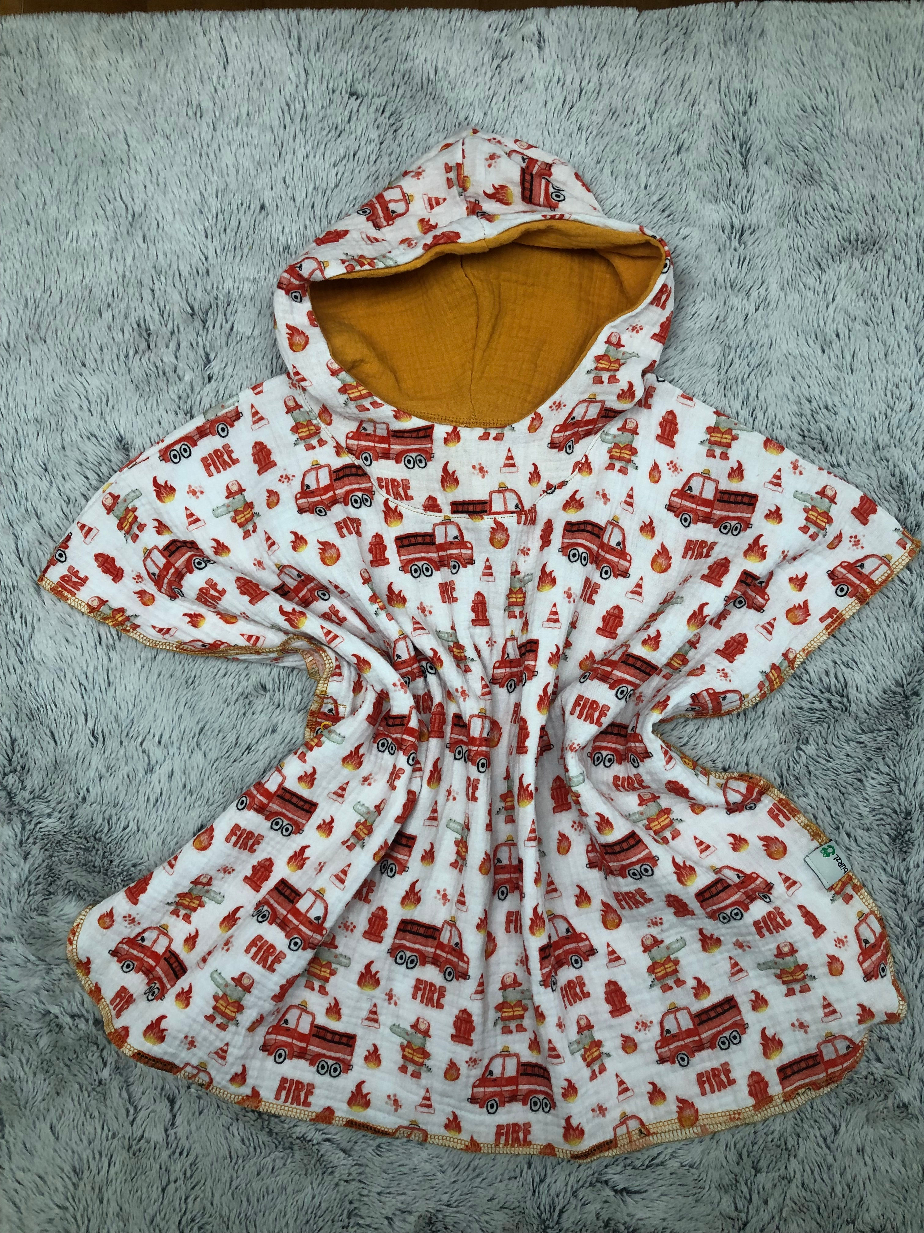 Badeponcho aus Musselin Feuerwehr