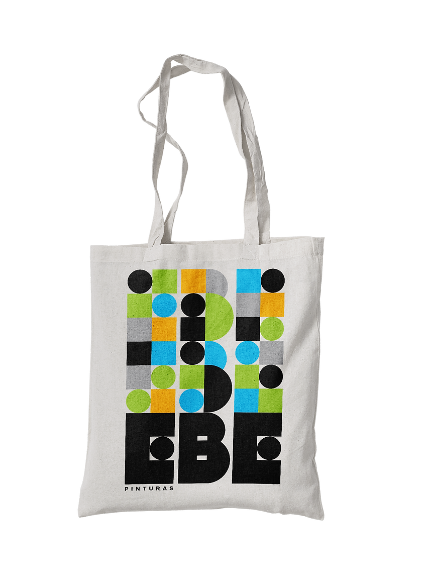 Diseño de totebag pattern logotipo EBE pinturas