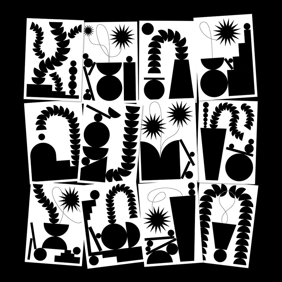 múltiples láminas de composiciones abstractas geométricas