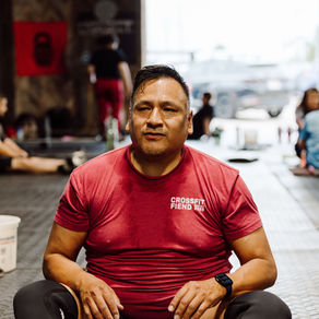 A new athlete working out having fun not feeling intimidated at all