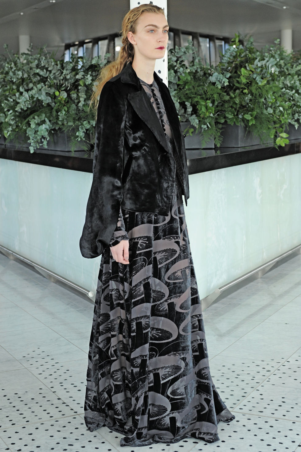 AW 13. Mushroom Devore velvet and Kimono sleeve